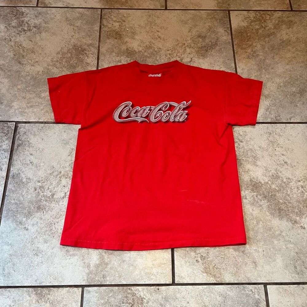 Vintage 90s Coca Cola Single Stitch Glitter Graphic Shirt USA